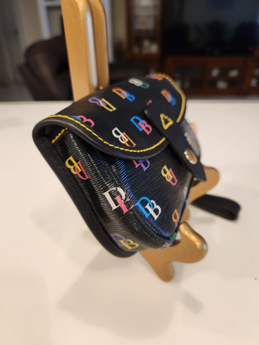 Dooney & Bourke DB75 Multicolor Logo Wristlet Snap Closure